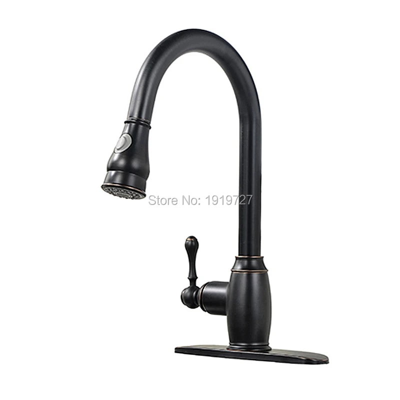 

Классический античный рычаг с одной ручкой, выдвижной распылитель, масляная прокладка, бронза, матовый никель, кухонные выдвижные смесител...