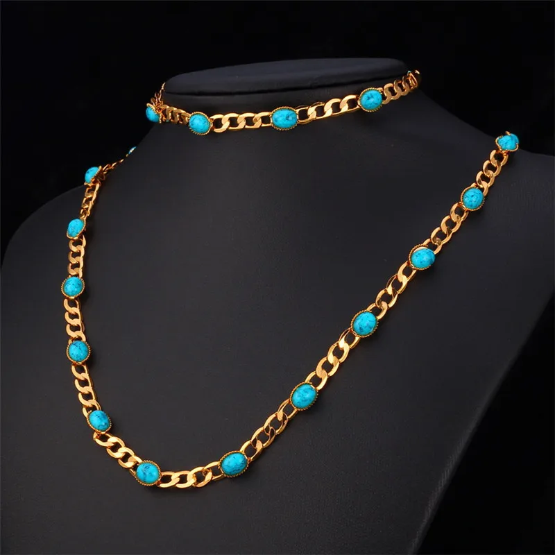 Комплект ювелирных изделий Kpop ожерелье Браслеты Женские золотого цвета модные