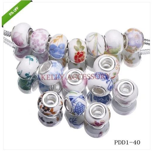 Оптовая продажа 100X искусственные цветы фарфор большое отверстие подходит для