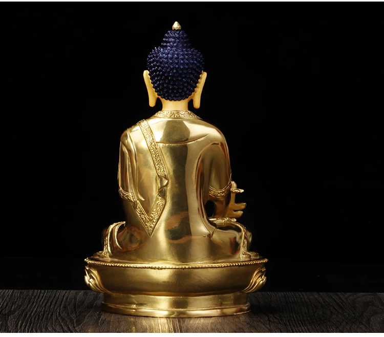 21CM large - TOP Good gilding Buddha brass statue HOME family effective protection Tibetan Nepal Guru Medicine buddha | Дом и сад