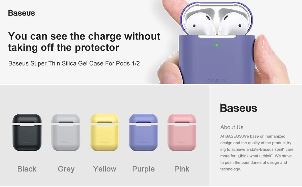 Мягкий силиконовый чехол Baseus для Airpods 1 2, защитный чехол для Airpods, беспроводной Bluetooth футляр для наушников для Apple, чехол