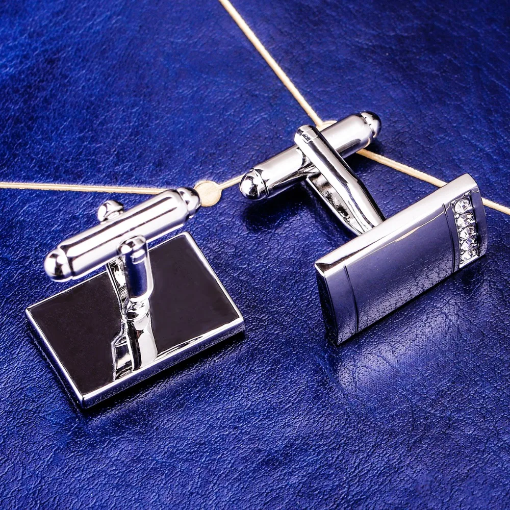 MAISHENOU French High Quality shirt cuff links for mens Brand Button with Crystal Cheap Cufflinks Wedding Wholesale