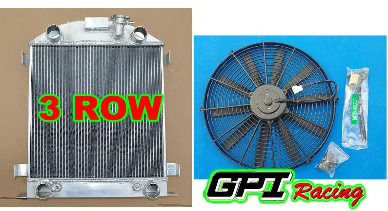 3 ряда алюминиевый радиатор + вентилятор для FORD Модель W/ножницы цепей двигателя