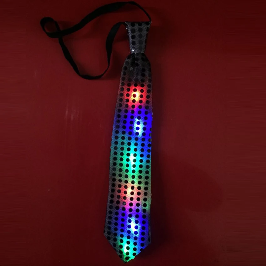 5 шт./лота яркий светодиодный мигает галстук смешанный цвет мужской/женский