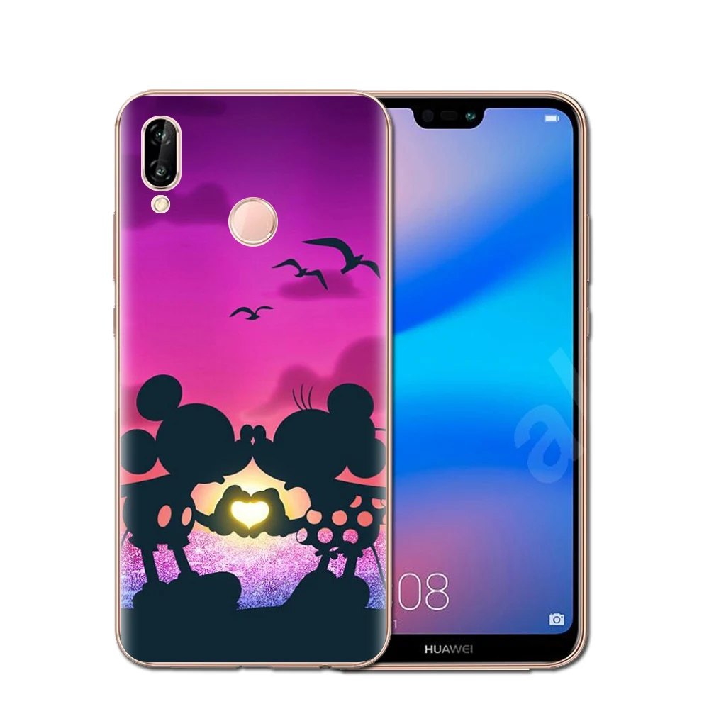 Микки и Минни Маус чехол для телефона huawei P8 P9 Lite Y3 Y7 2017 Y9 2018 P10 P20 Pro Honor 6X 7X 7C 9 10 Чехлы