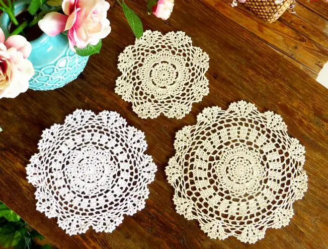 Кружевной хлопковый коврик для стола тканевый чашка кроше подставки напитков
