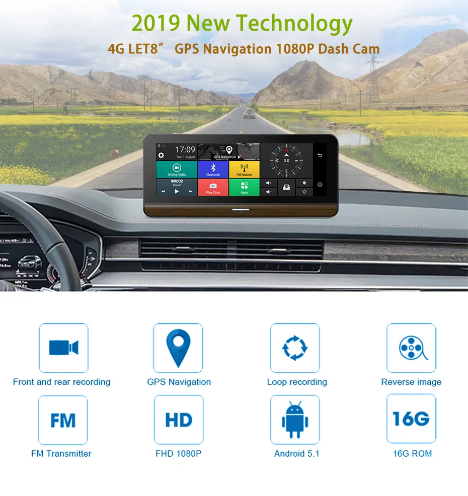 LDZDSEE 7,8" ips 4G ADAS Автомобильный видеорегистратор dashcam Full HD 1080P камера видео регистратор Android gps карта 1G+ 16GB