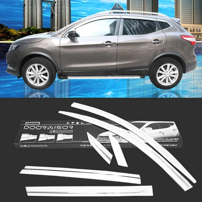 1 комплект новый хромированный козырек от солнца и дождя для Nissan Qashqai 2016 2018|Навесы