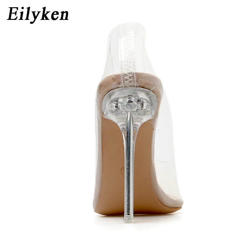 Eilyken; сезон весна-осень; модные летние туфли с острым носком; женские туфли-лодочки в гладиаторском стиле; пикантные прозрачные женские туфли из ПВХ на тонком каблуке