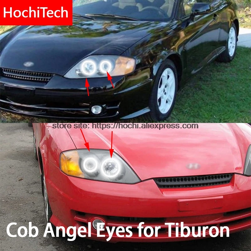 Для Hyundai Tiburon 2003 2004 2005 COB светодиодный дневной свет белый ореол Cob Led Angel Eyes Ring