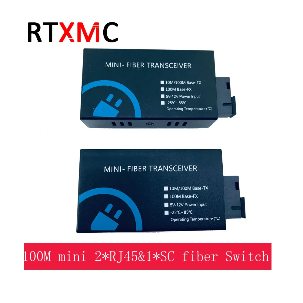 1 пара мини 10/100 м 2UTP 2 * RJ45 и SC одиночный волоконный коммутатор 20 км Ethernet
