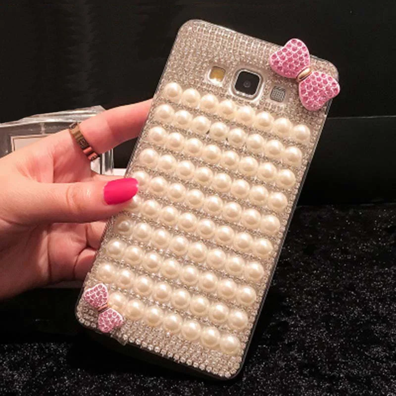 Sunjolly жемчуг бант Алмазный чехол для Samsung Galaxy J3 J5 J7 2016 2017 J510F J720F J530 Bling Rhinestone coque