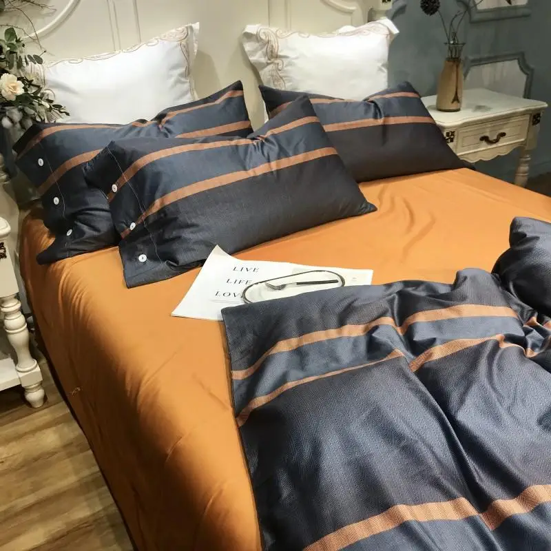 Египетский хлопок queen King size постельные принадлежности из шелка комплект роскошная простыня комплект резиновый простынь пододеяльник ropa de cama linge de lit