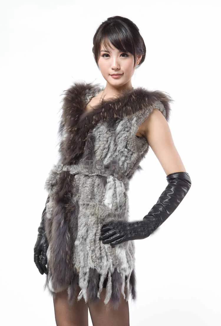 Harppihop, Модный классический меховой жилет из кроличьего меха, верхняя одежда из натурального меха, меховой Вязаный Длинный дизайнерский жилет с капюшоном без пояса