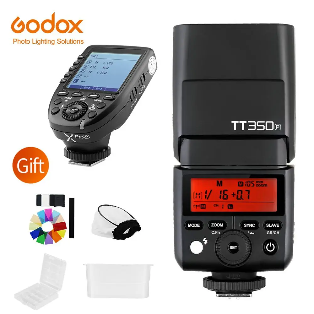 Godox Мини Вспышка TT350P Камера флэш-ttl HSS GN36+ Godox Xpro-P вспышка триггера для Pentax 645Z K-3II K-1 KP K-50 K-S2 K70 Камера - Цвет: T350P add Xpro-P