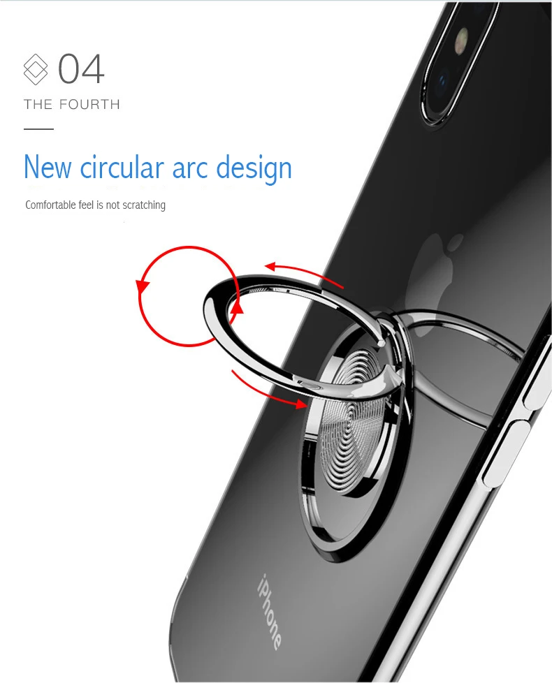 Роскошные магнитные кольца Чехлы для телефона с покрытием для iPhone 7 8 6 6S Plus Чехол прозрачный ТПУ противоударный чехол для iPhone 11 Pro XS MAX XR X