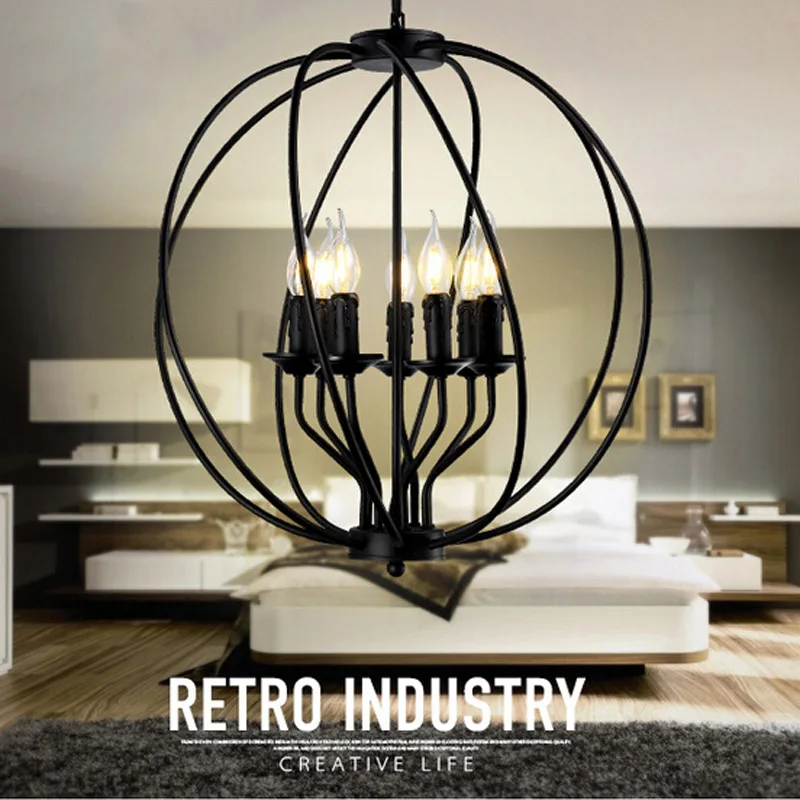 Креативная железная винтовая Подвесная лампа в американском ретро стиле