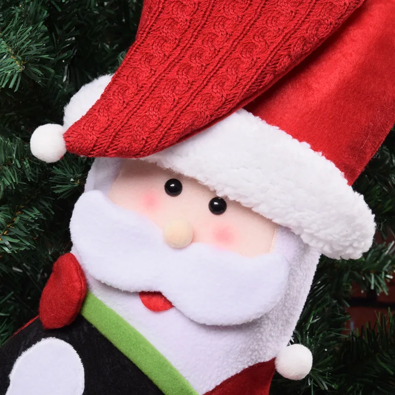 Рождественские чулки большого размера с рождественским орнаментом Подарочная