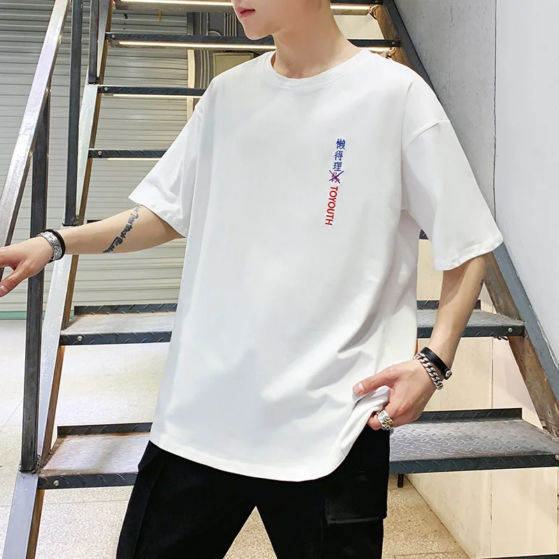 Мужские футболки с коротким рукавом 100% хлопок черный белый размер M L XL 2XL #191111