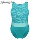 Детская одежда для девочек, кружевные лоскутные трико без рукавов для балерины, костюмы для балета и танцев, комбинезон