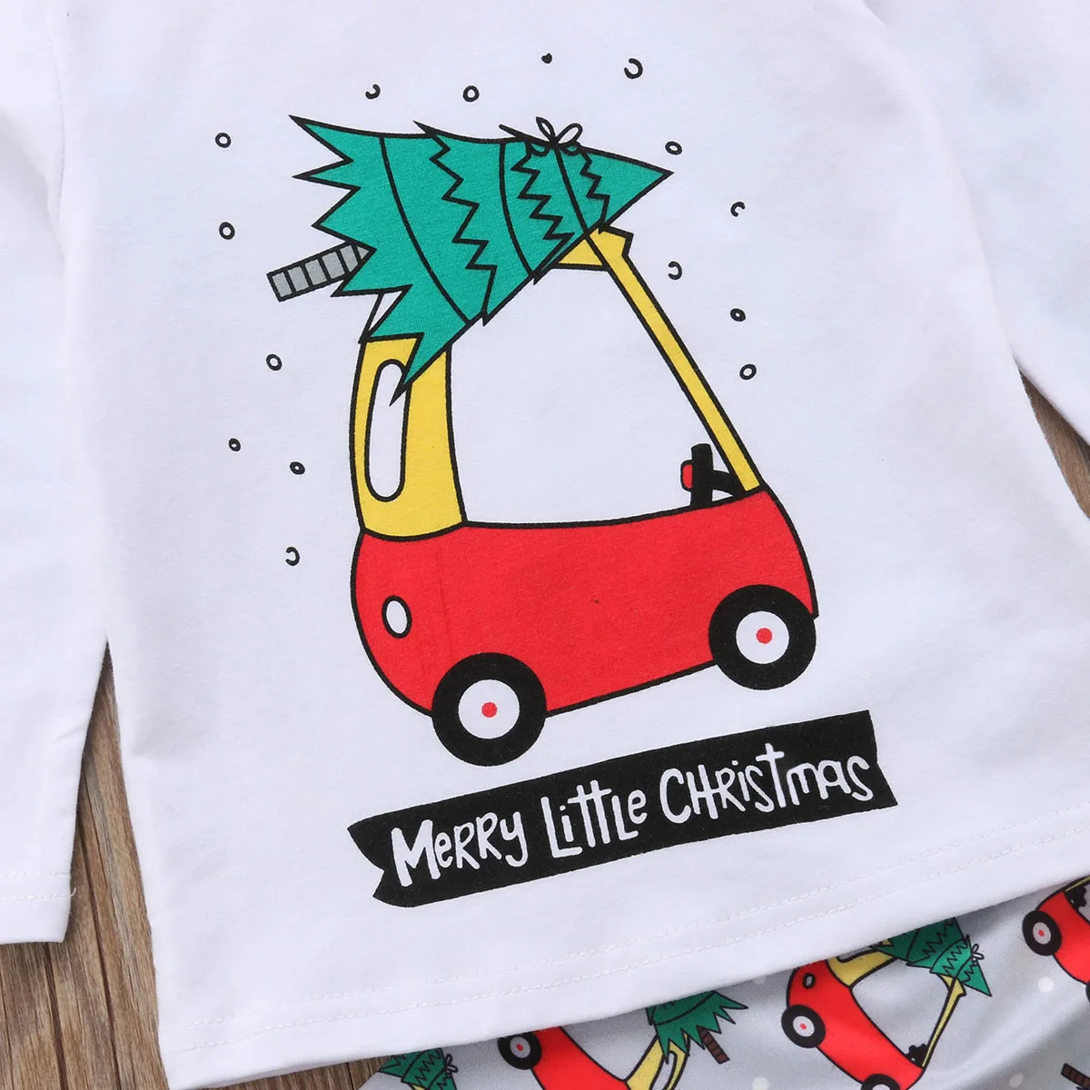 2pcs Christmas Clothes Sets Toddler Kids Baby Boy Girl Long Sleeve T-shirt Tops+Santa Trees Printed Pants Leggings Xmas Outfits | Детская