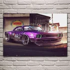 Художественный спортивный автомобиль, автомобили Plymouth Road Runner, ткань, фотография, домашнее искусство, украшение для гостиной ME105