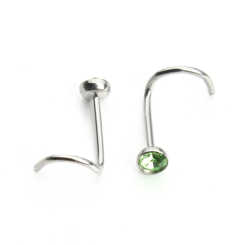 Fashion 20pcs/lot Stainless Steel Crystal Rhinestone Nose Studs Hooks Bar Pin Rings Body Piercing Jewelry For Women F3710 | Украшения и