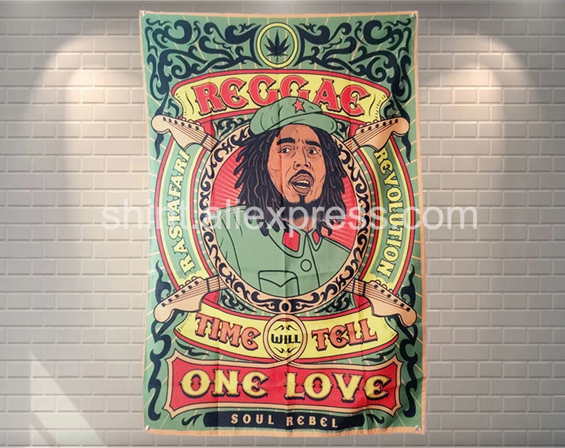 Флаг Bob Marley баннер из полиэстера 144*96 см повесить на стену 4 люверса индивидуальный