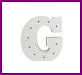 Letter G Белые деревянные буквы, декоративная фигурка, СВЕТОДИОДНЫЙ знак маркиза, светящийся алфавит, ночник, для дома, настенный, детский светодиодный светильник - Цвет: Letter G