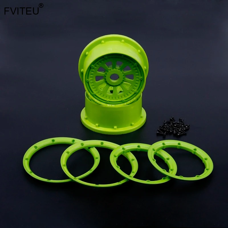 FVITEU высокопрочные нейлоновые ступицы и beadlocks Набор подходит 1/5 Losi 5ive T Rovan LT/SLRT Baja 4WD