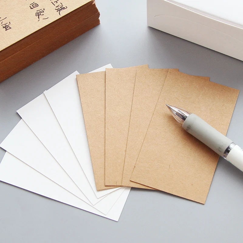 100 шт./лот крафт бумага для записей белая и коричневая мини карта Гостевая книга