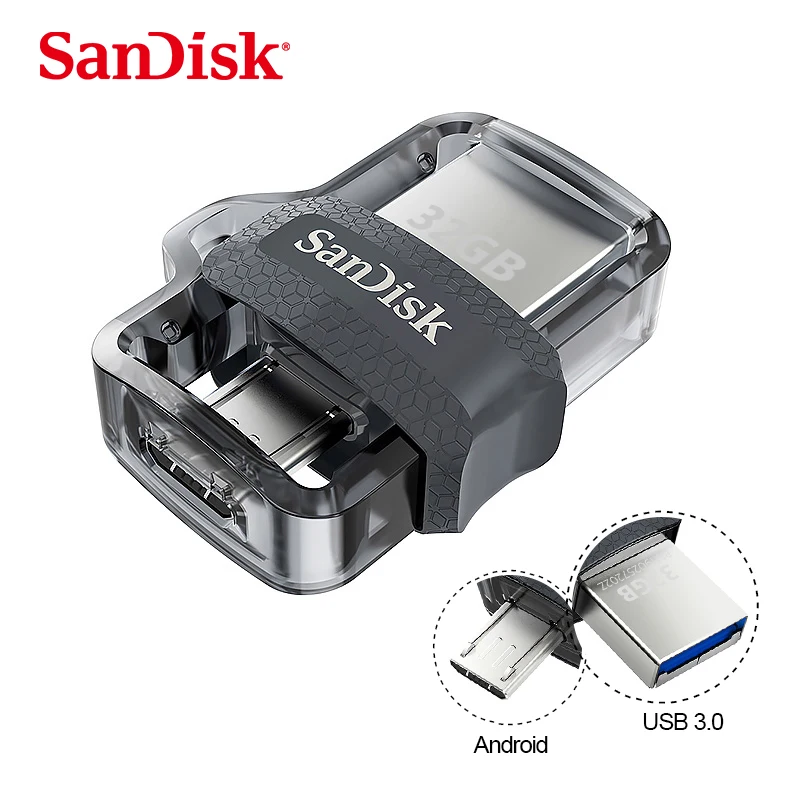 SanDisk OTG флеш-накопитель usb 3,0 64 Гб 16 Гб Флешка usb-флэш-накопитель 32 Гб 128 ГБ флеш-накопитель micro usb внешний накопитель для телефона/ПК