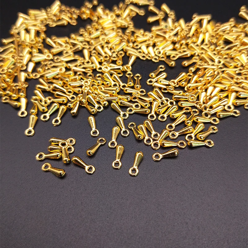 Gold 7 мм 100 шт. каплевидные капли воды шнур для ожерелья Браслет обжимные концы удлиненные удлинительные цепочки хвосты застежка DIY аксессуары - Цвет: Gold