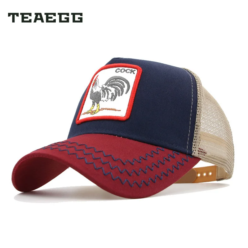 TEAEGG Gorra Hombre мужская бейсбольная кепка с сеткой животные воздухопроницаемая Кепка