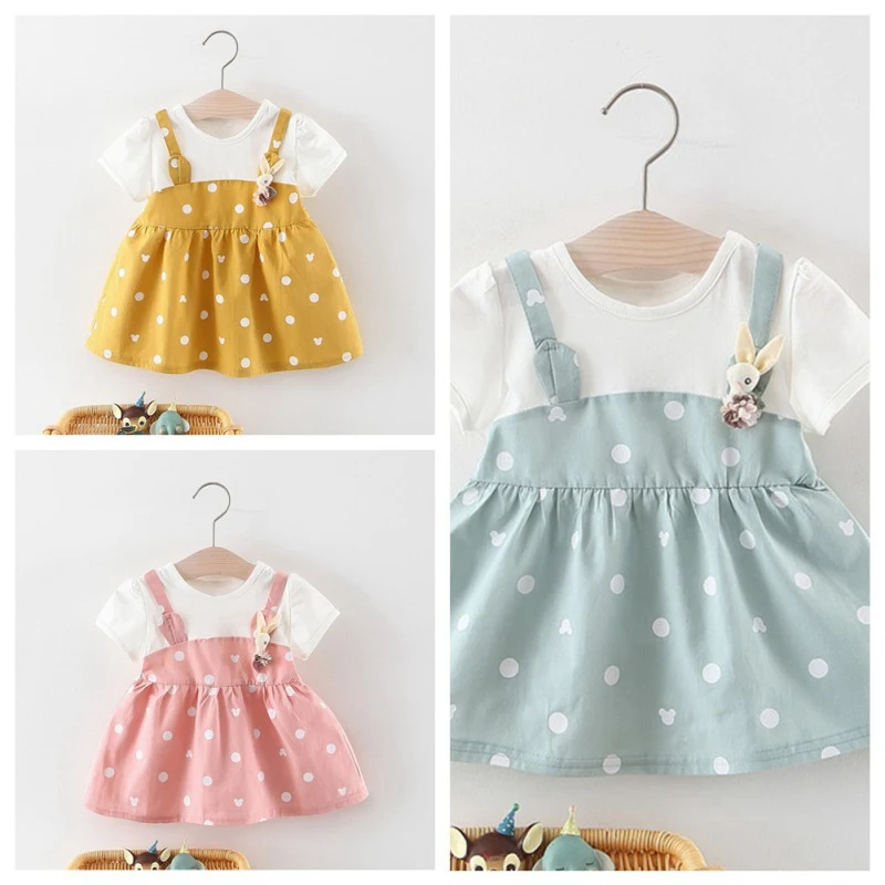 Платье с короткими рукавами для маленьких девочек платье принцессы хлопковый