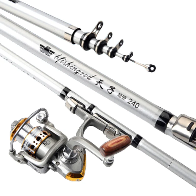 Телескопическая удочка из ФАП для ловли на скалах экономичное спиннинговое