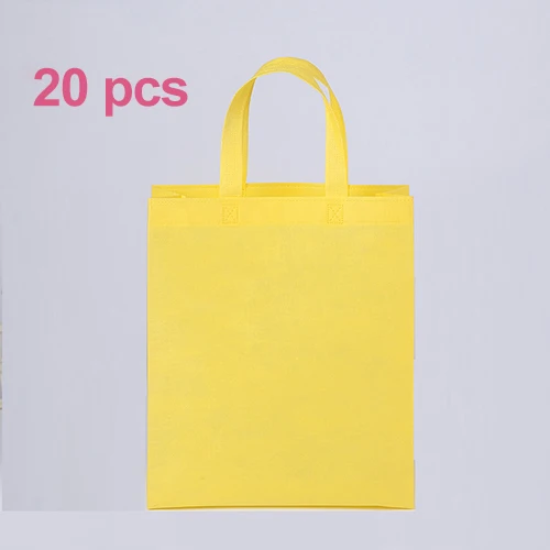 Yellow 20 pieces 20 шт многоразовые вечерние подарочные сумки с ручками для детей, закуски на день рождения, поделки, украшения, принадлежности, многофункциональная подарочная сумка - Цвет: Yellow 20 pieces
