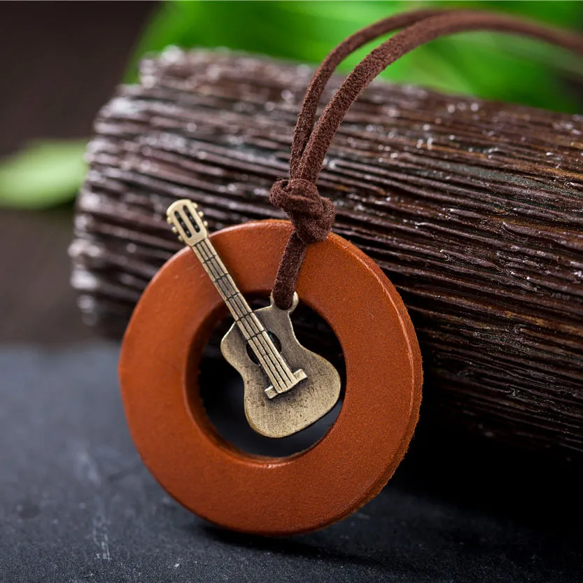 2017 любовь мужчины крупное колье музыка Гитары кулон Модные Винтажные Колье