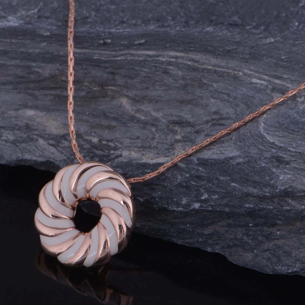 QM ювелирные изделия с розовым покрытием Bijoux модные милые круглые черные полосы