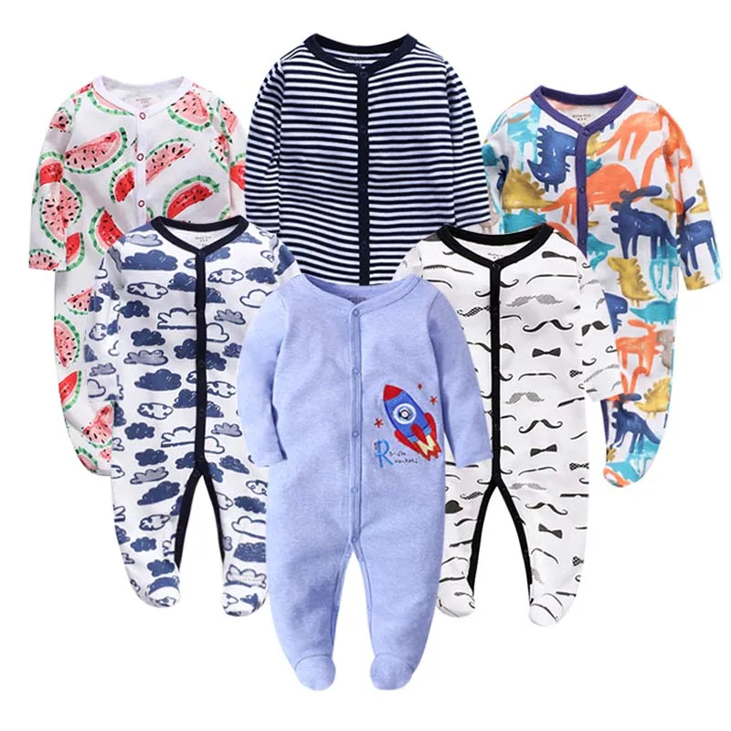 Зимние детские комбинезоны с длинным рукавом 6 шт./лот junmpsuit ropa bebe одежда для