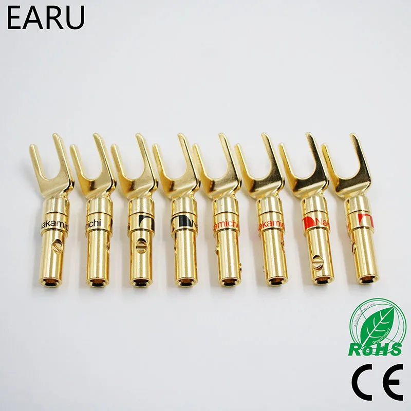 Адаптер для колонок Nakamichi позолоченный и посеребренный аудиовинт 8 шт.|adapter