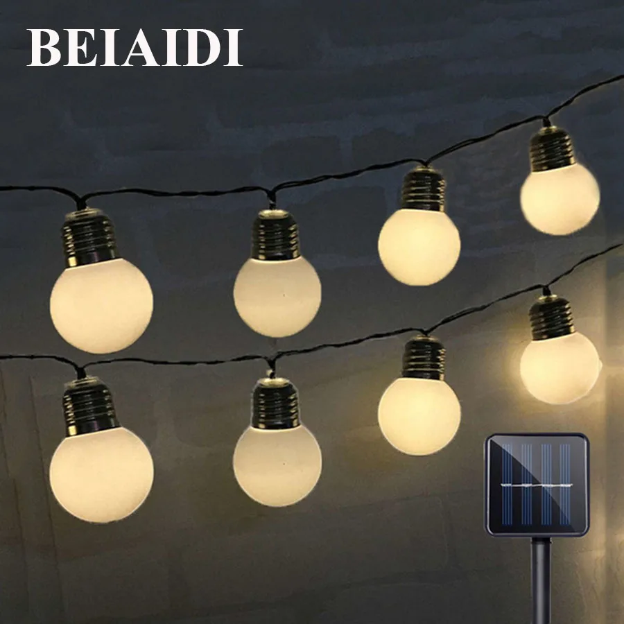 

BEIAIDI сказочная гирлянда с 10/20/30 светодиодами, скасветильник гирлянда G50, гирлянда с круглыми лампочками, Сказочная гирлянда для улицы, Рождес...