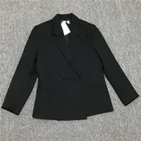 blazer Осенний двубортный шерстяной свободный Блейзер костюм офисный женский деловой комплект со штанами - Цвет: blazer