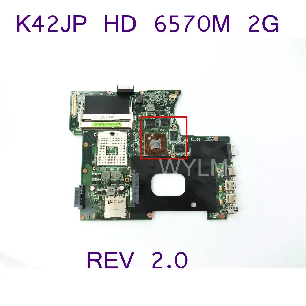 K42JP плата HD 6570 M 2 GB для ASUS K42JA Ноутбук материнских плат REV 0 PGA 989 60-N4AMB3000-A04 100% Тесты
