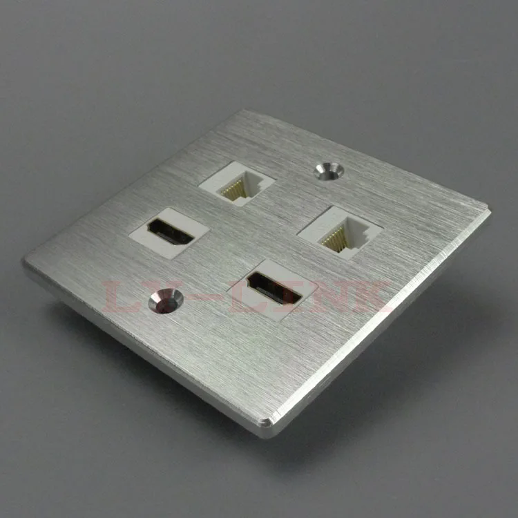 Алюминиевая настенная пластина с 2 X HDMI RJ45 и поддержкой DIY|wall plate|wall plate hdmihdmi wall |