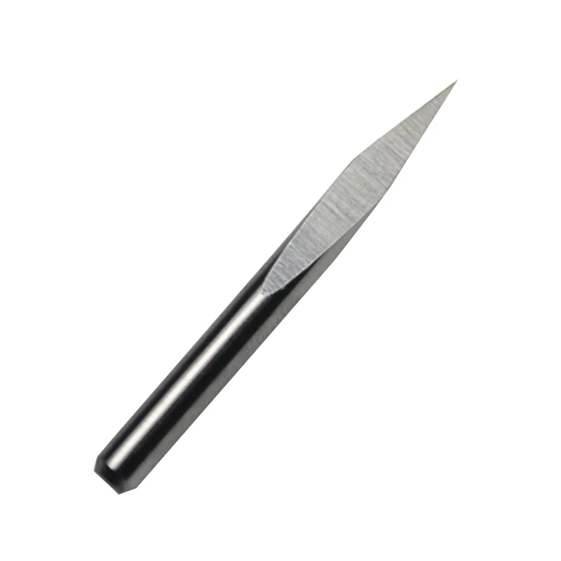 

HUHAO 2pcs 6mm Dia 45 Angle 0.2mm Tip 3 Edge Carbide Woodworking Tools Engraving Bits for CNC Router Machine