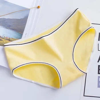 11 yellow panties Трусы женские трусики женские стринги трусы трусики женские белье женское стринги женские хлопок ткань средней посадки мягкий комфорт свежий спл - Цвет: 11 yellow panties