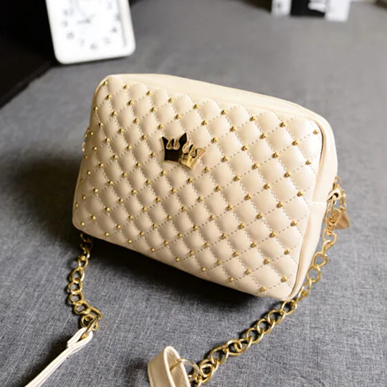 1 шт. Высококачественная женская сумка на плечо с заклепками и цепочкой сумки 2017