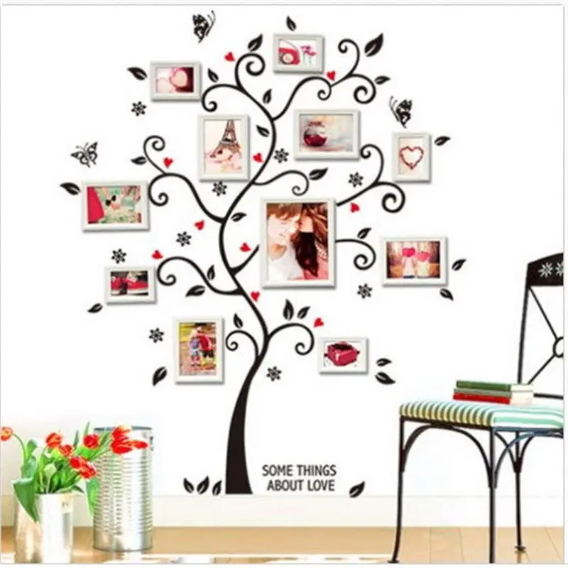 DIY рамка для фотографий с изображением деревянной стены стикеры домашний декор