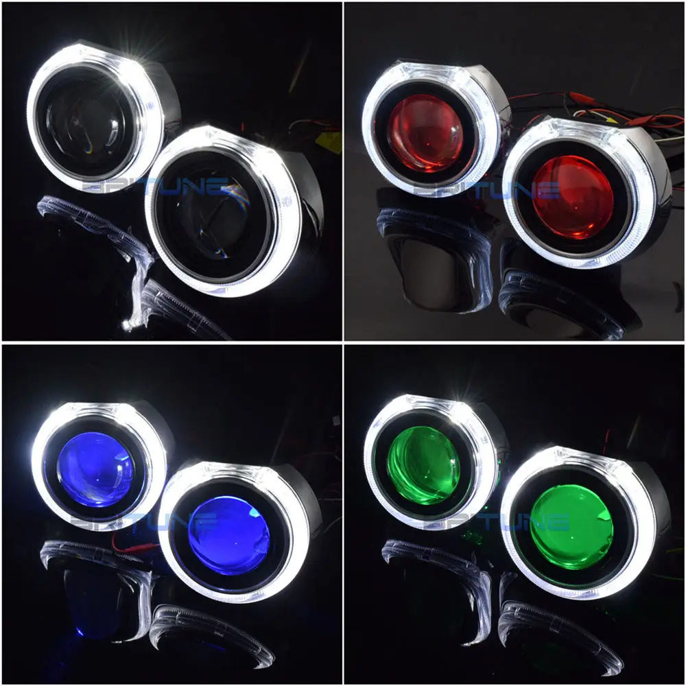 Линзы для фар светодиодный проектор Angel Devil Eyes HID H4 H7 Биксеноновые линзы 2,5 автомобилей H1 ксеноновые автомобильные фары аксессуары для модернизации